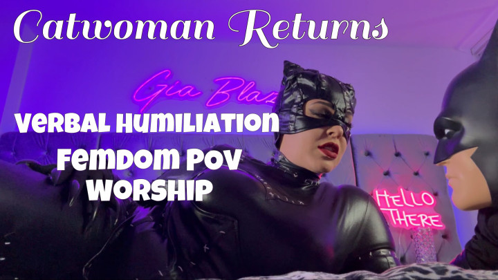 Giablaze Femdom POV Verbal Humiliation Catwoman JOI BBW Worship ManyVids