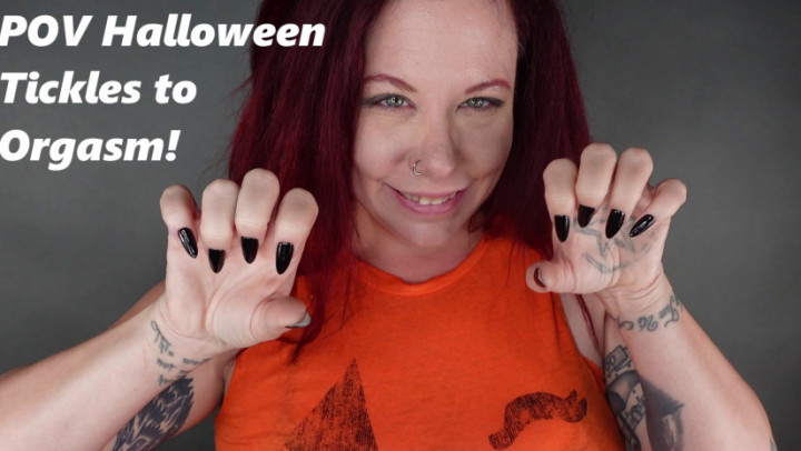 Deanna Deadly:POV Halloween Tickles to Orgasm with Long Sharp Black Nails