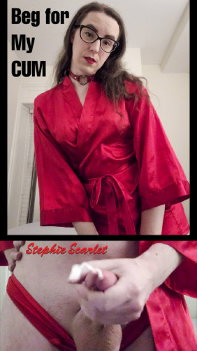 Stephie Scarlet:Big Thick Dick Tgirl Mistress Makes You Beg for Cum POV