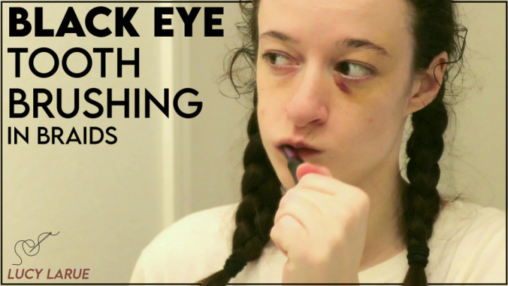 LaceBaby:Black Eye Tooth Brushing in Braids