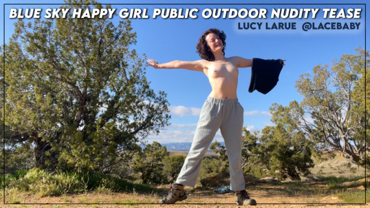 leaked Blue Sky Happy Girl Public Outdoor Nudity Tease thumbnail