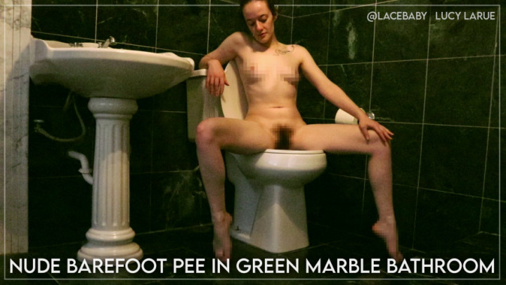 leaked Nude Barefoot Pee in Green Marble Bathroom thumbnail