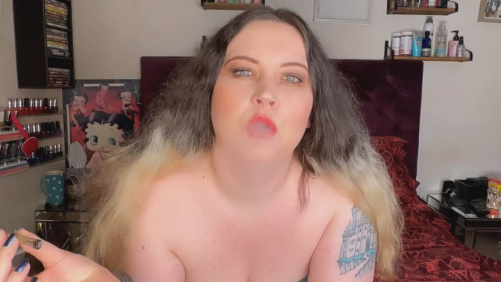 FilthyFuckingWhore:PVC clad BBW gets hot and horny while having a coughing fit