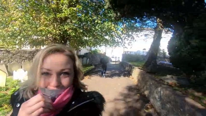 Walk Tape Gagged With Cummy Pants UkCuteGirl