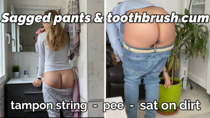 leaked Sagged pants crazy day & toothbrush cum thumbnail