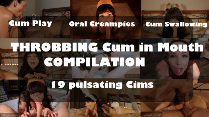 leaked THROBBING CUM in Mouth Oral Creampie Cum Swallow CUMPILATION thumbnail