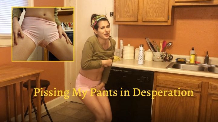 Pissing Through Shorts in Desperation