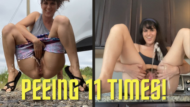 Peeing 11 Times Outdoor and in