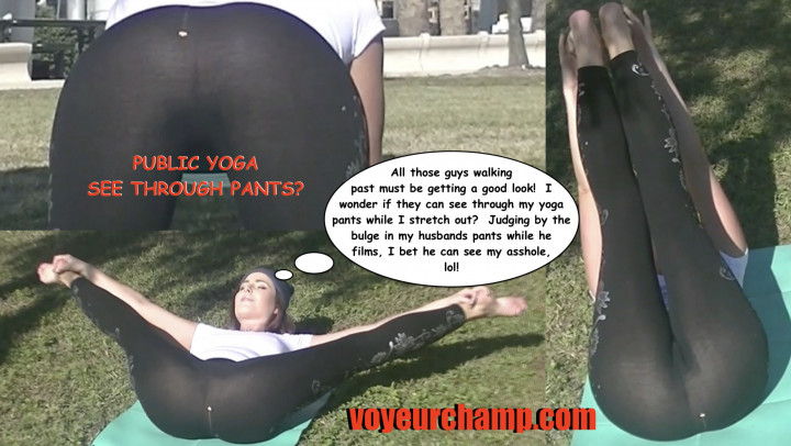 leaked My Husband films me Bare Feet Public See-thru Yoga Pants thumbnail