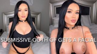 SUBMISSIVE GOTH GF GETS A FACIAL XoxoxoMIA