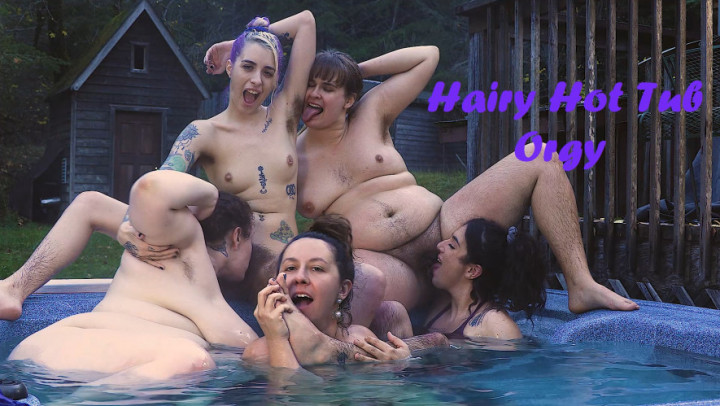 Hot Tub Orgy - DelilahBrooke - Hairy Hot Tub Orgy - ManyVids