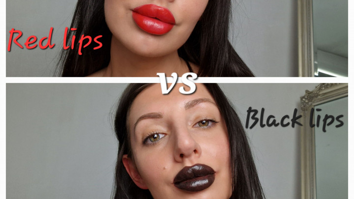 Red Lips Vs Black Lips Tattooed Temptress