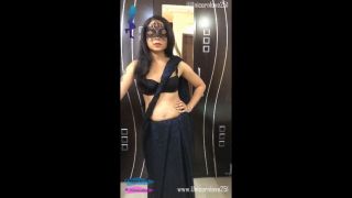 [517.26 MB] - Indian girl having fun  fun in Black saree - Indian Bhabhi Jigna