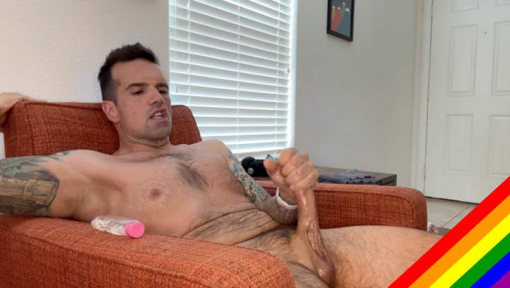 Jim Nova:Oiled Fat Cock Talks Dirty &amp;amp; Shoots HUGE Load - Gay Daddy