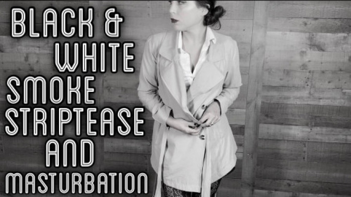 B&W Smoke Striptease and Masturbation