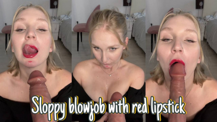 Seegirl:Sloppy blowjob with red lipstick