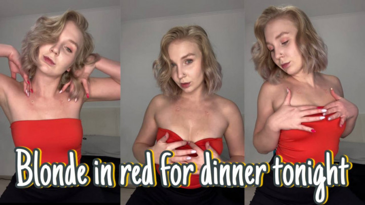 Seegirl:blonde in red for dinner tonight