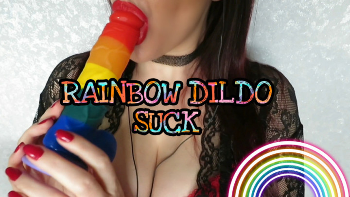 ASMR RAINBOW DILDO SUCK Flirty ASMR