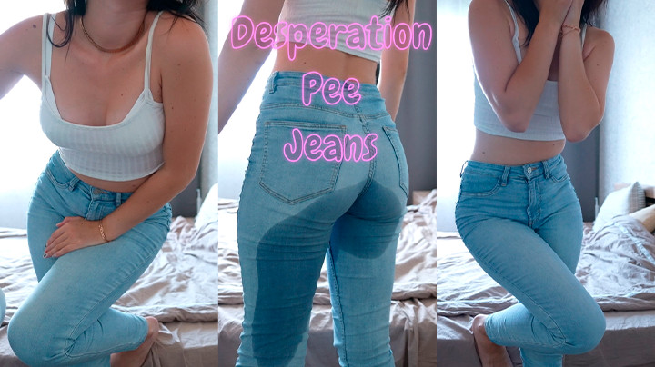 leaked Desperation Pee Jeans because my Brother Locked the Door thumbnail