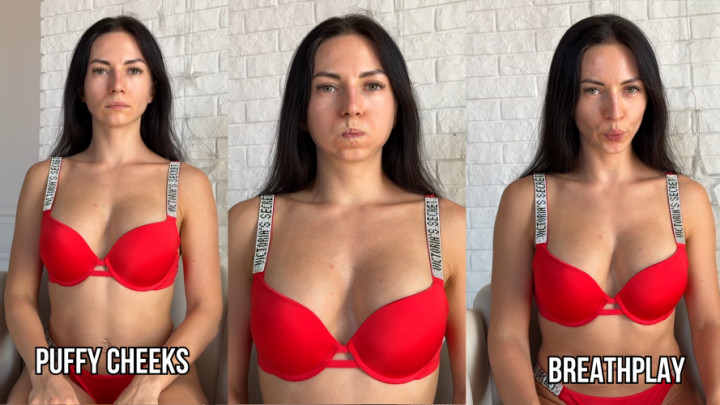 Princess_Monica:Puffy Cheeks Breathplay - Deep Hold & Moaning Struggle