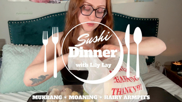 gloriahole420:Sushi Dinner Mukbang -- Redhead In Glasses Eats It ALL