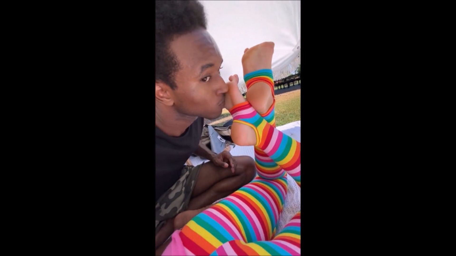 Cheeky_star1:Ellie reverse rainbow stirrup soles sniffed