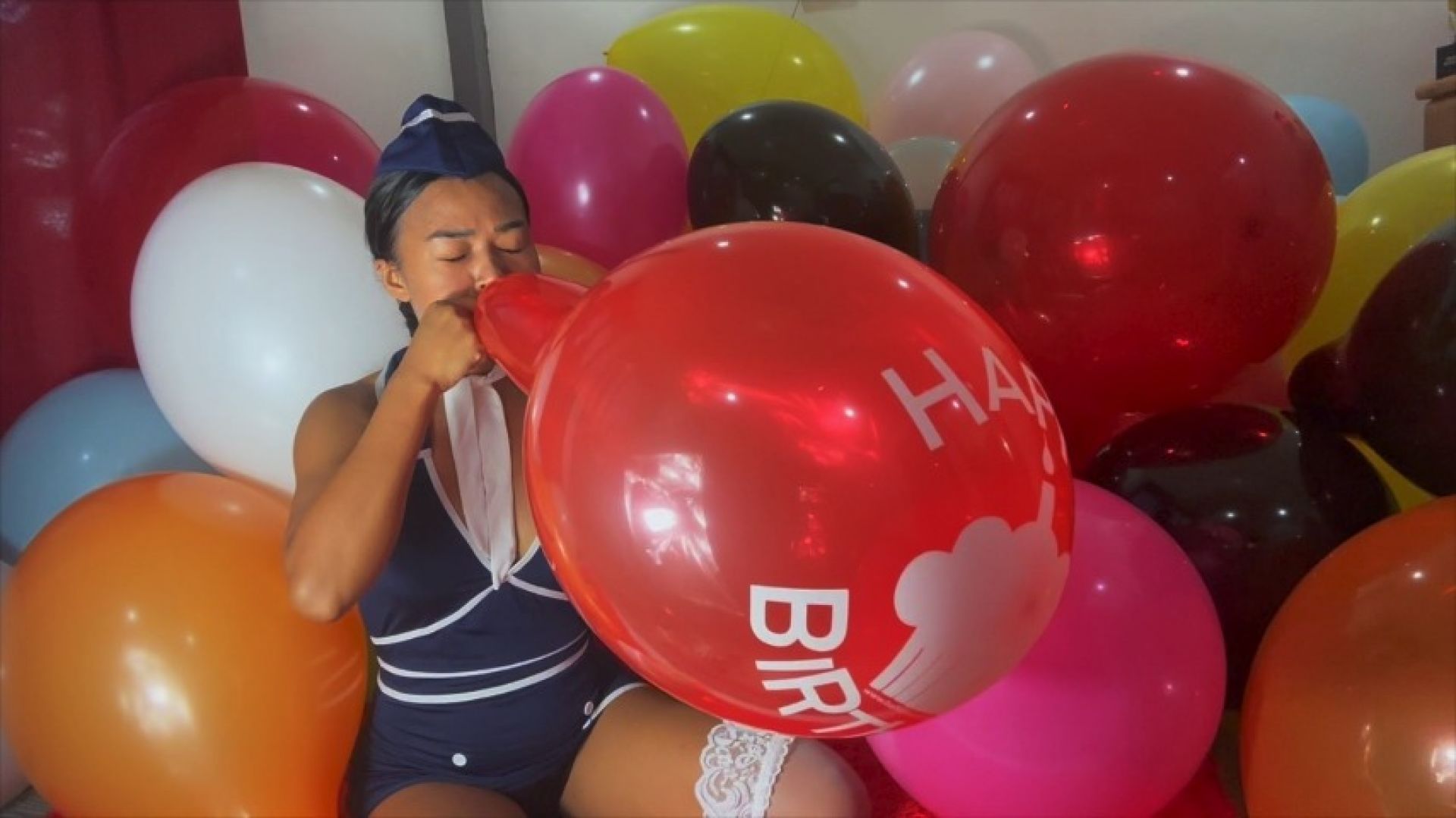 asianloonergirls:Flight Attendant Camylle Mass Pops All Your Balloons