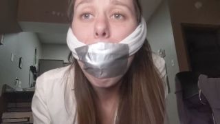 [352.51 MB] - Self Gag w/ Stockings Panties Duct Tape - ThottyPraxis