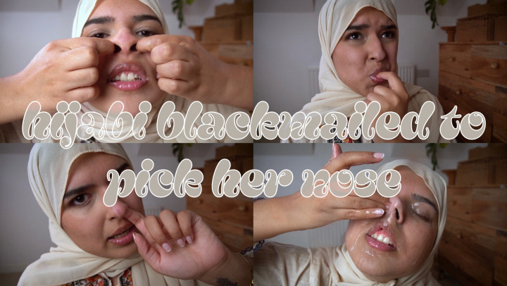 mayapetite:HIJABI BLACKMAILED TO PICK HER NOSE