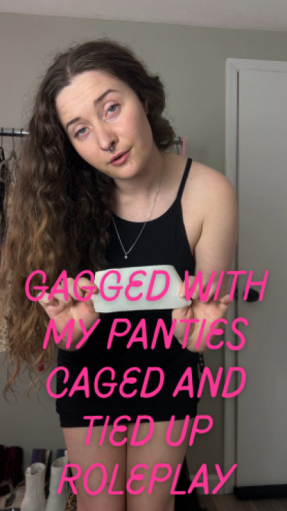 Alexiabeauty69:Gagged With My Panties Caged And Tied Up Roleplay