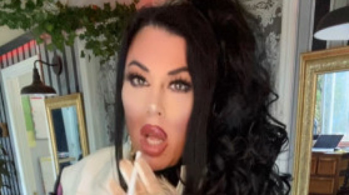 tsviper:TS VIPER BEIGE BROWN PVC LEGGINGS FUR GLOVES NAILS SMOKING 1