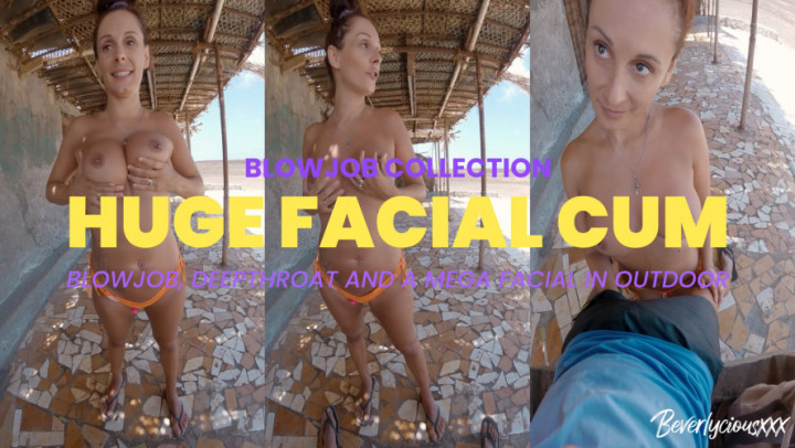 beverlyciousxxx:Huge Facial Cum: Blowjob &amp;amp; Deepthroat in Outdoor