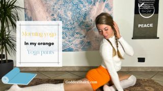[185.09 MB] - Morning Yoga in orange sexy pant - Queen_Shakti