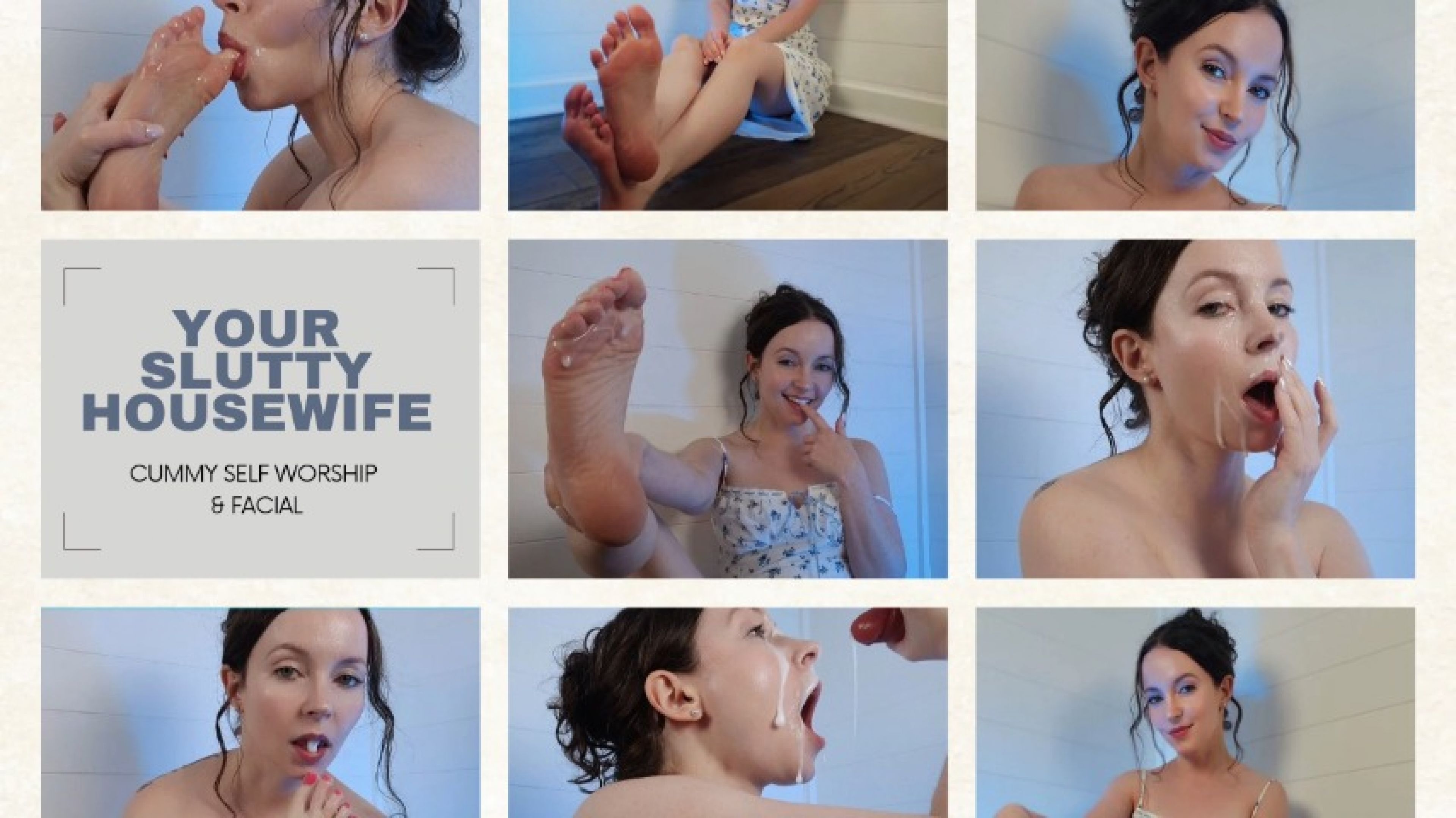 TheTinyFeetTreat:Your Slutty Housewife - Cummy Self Foot Worship and Facial