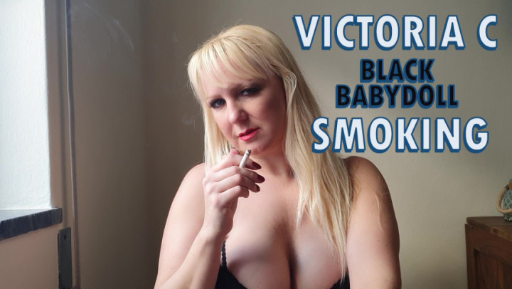 VictoriaC:VICTORIA C BLACK BABYDOLL SMOKING