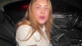 Sara Blonde spitting dirty car Angelica Acevedo