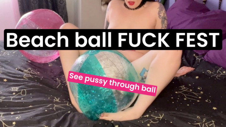 LoonaPop - Beach Ball Fuck Fest - Nude Pussy On Ball - ManyVids