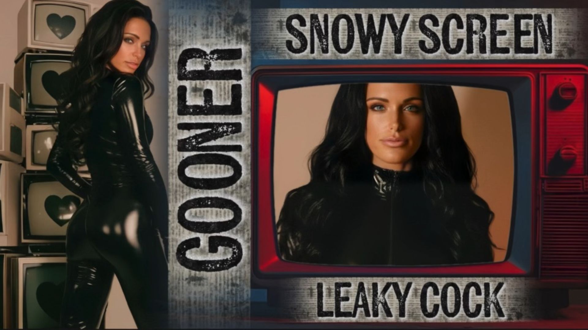 MistressRavenFD:CATSUIT GOONER: SNOWY SCREEN-LEAKY COCK