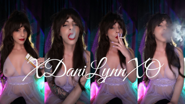 Dani Lynn:Smoking Wearing Purple Lace Lingerie JOI