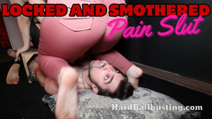 HardBallbusting:Face Sitting on Lucky Chastity Slave - Goddess Lilith and Mi