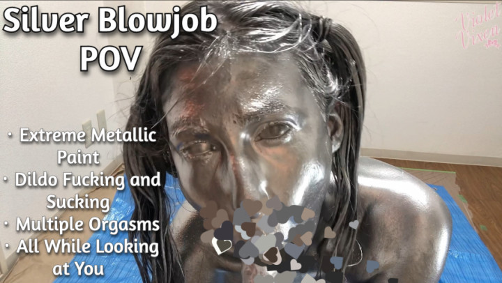 TheVioletVixen:Silver Blowjob POV Paint IN Eyes Eye Contact+Dildo Fucking