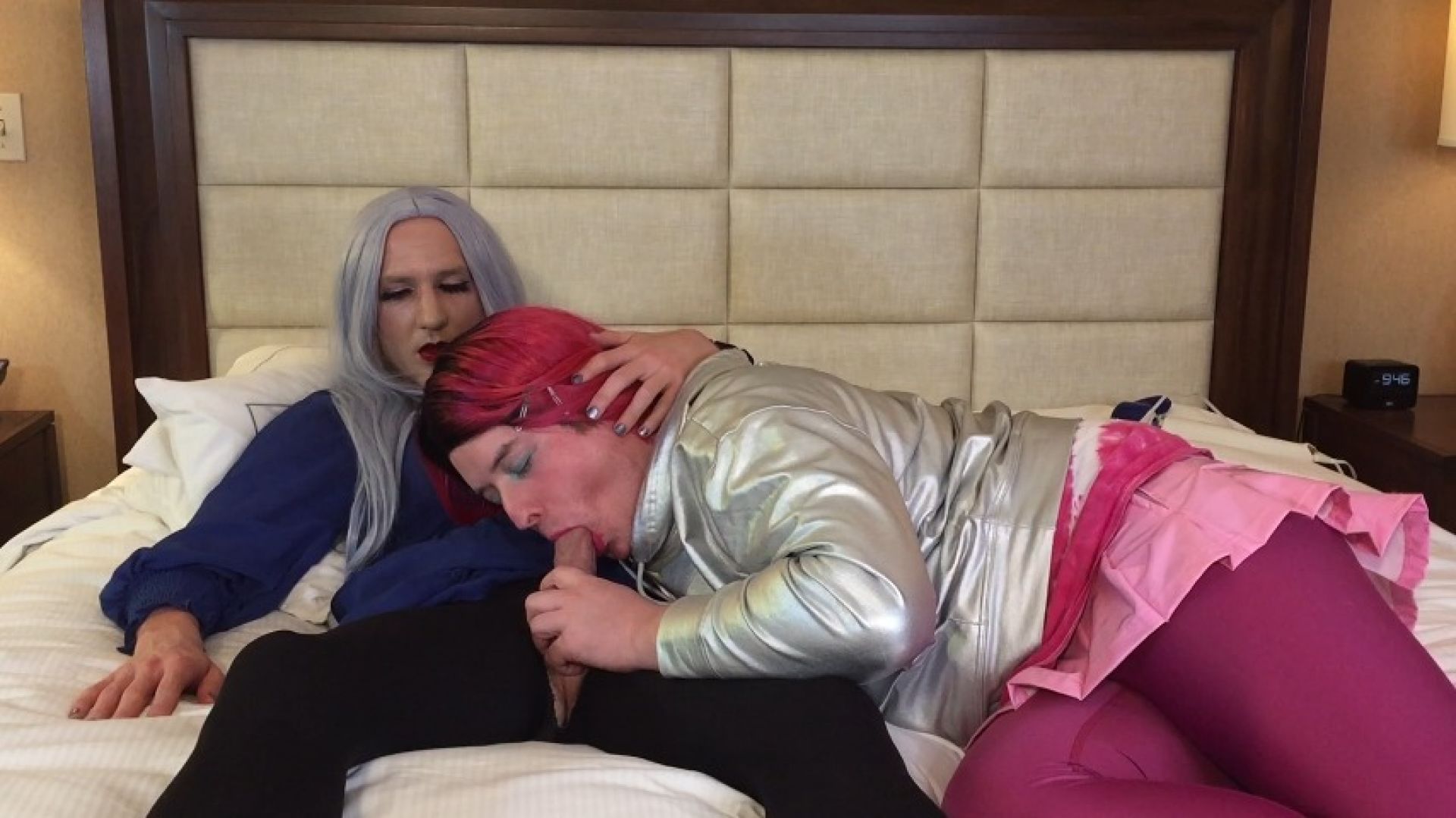 BaileyWilde:Crossdressing Goddess Gets Blowjob from Trans Compilation 1
