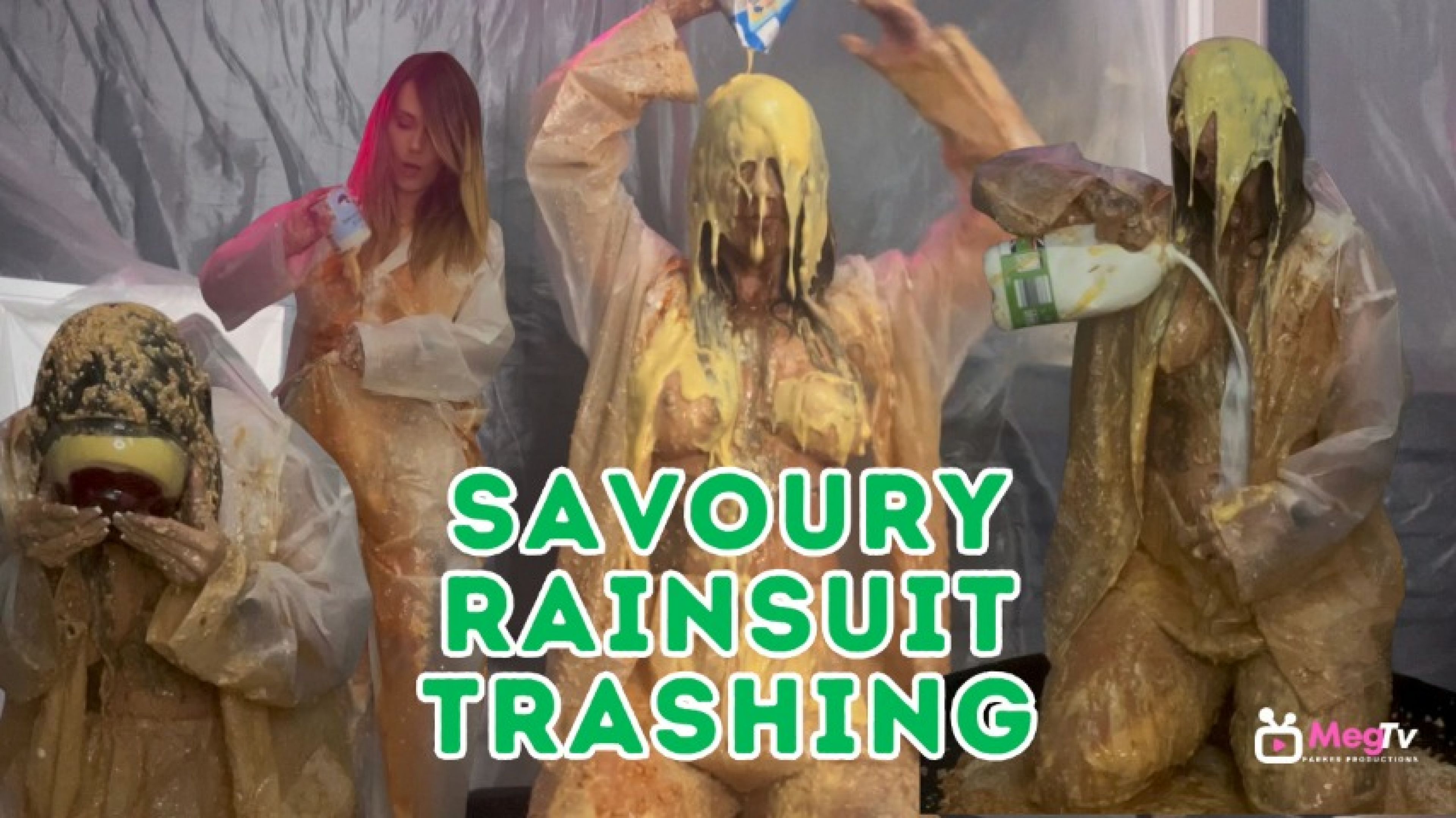 Megan_pkr:Savoury rainsuit trashing
