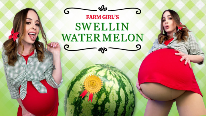 Disc0Kitt3n:Farm Girl's Swellin' Watermelon Pregnant Belly Expansion