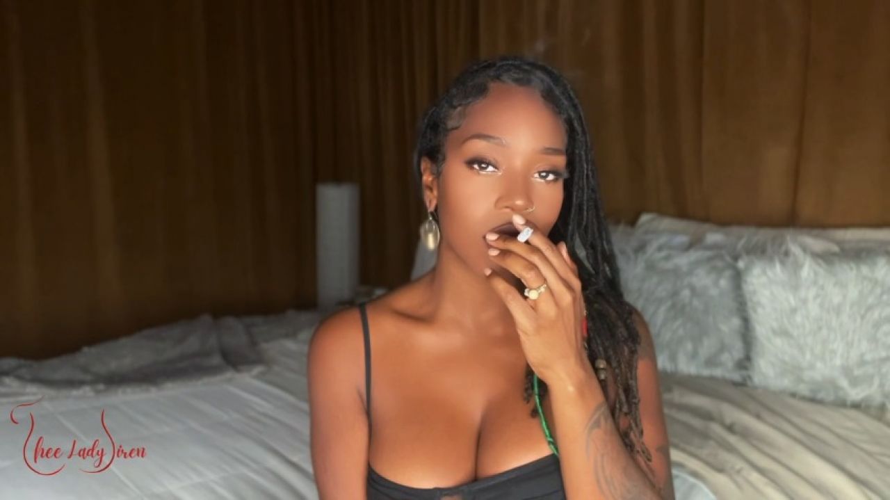 TheeLadySiren:Ebony Goddess Commands Obedience with Lipstick Smoke