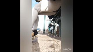 [683.84 MB] - Grey leggings bus stop wetting - Seductive Wifey