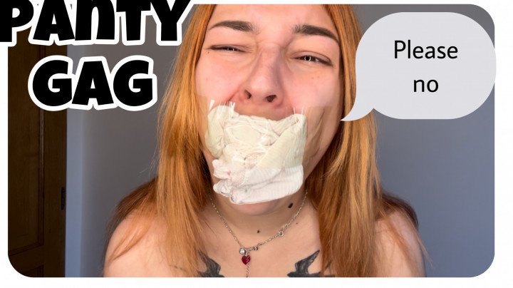 cutielanalova:PANTY GAG AND TAPED FACE