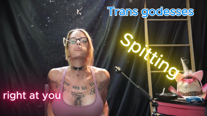 madysonmtf:Busty Trans spitting Right At you!!! Trans spitting queen