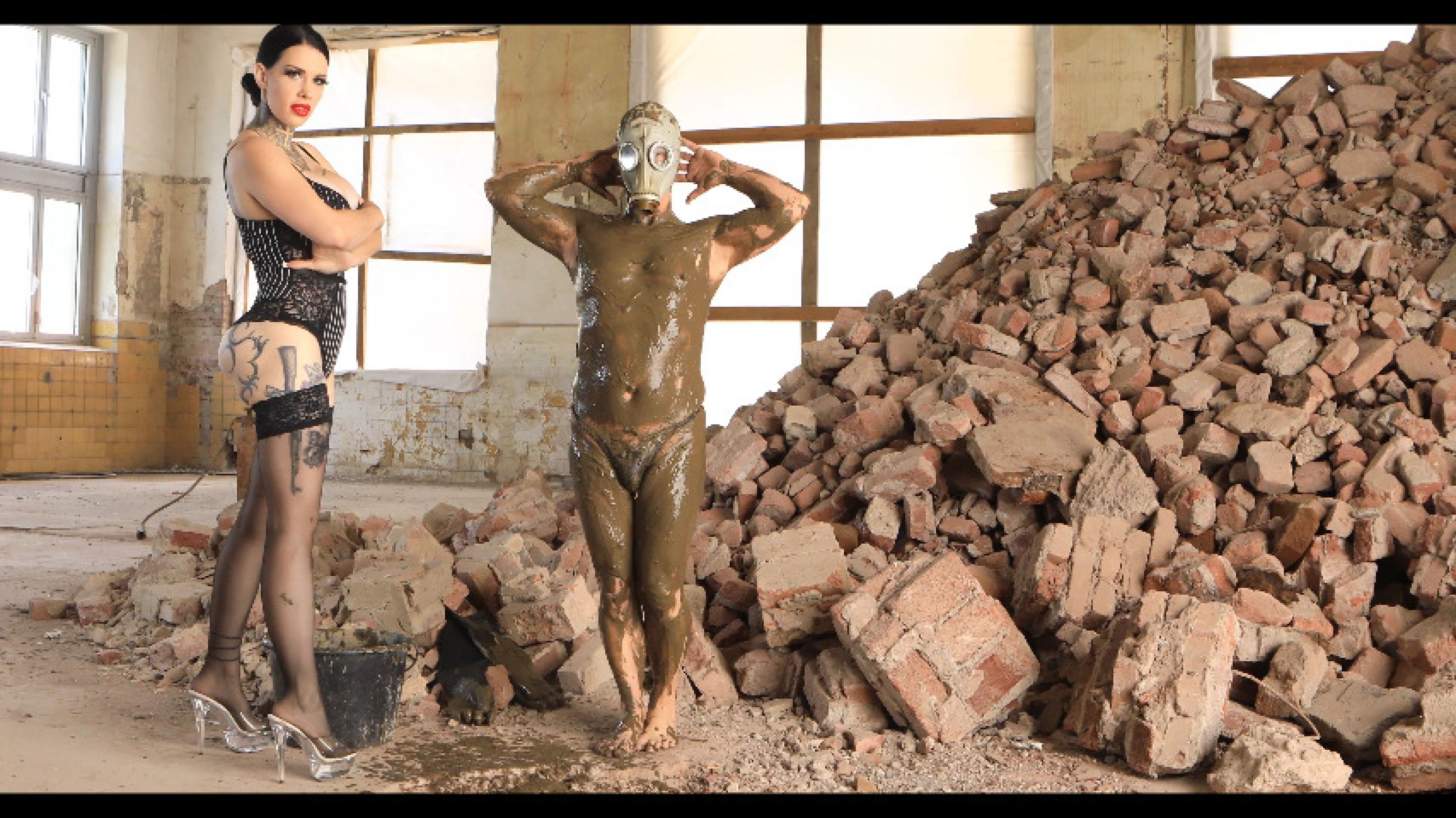 I had elegant hold-up nylon stockings with pinstripe bodysuits. 