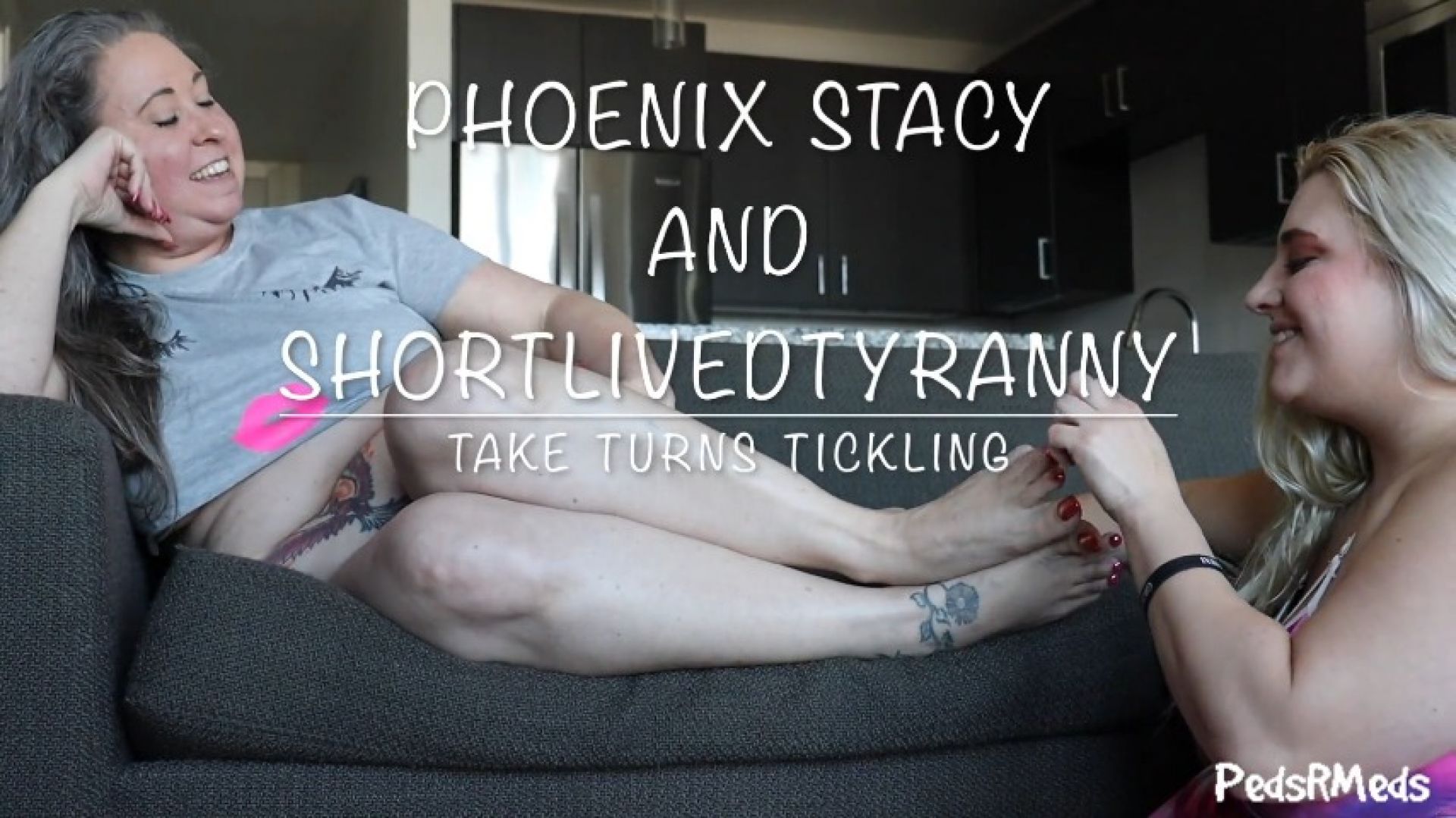 pedsrmedsproductions:Phoenix Stacy and ShortLivedTyranny Take Turns Tickling